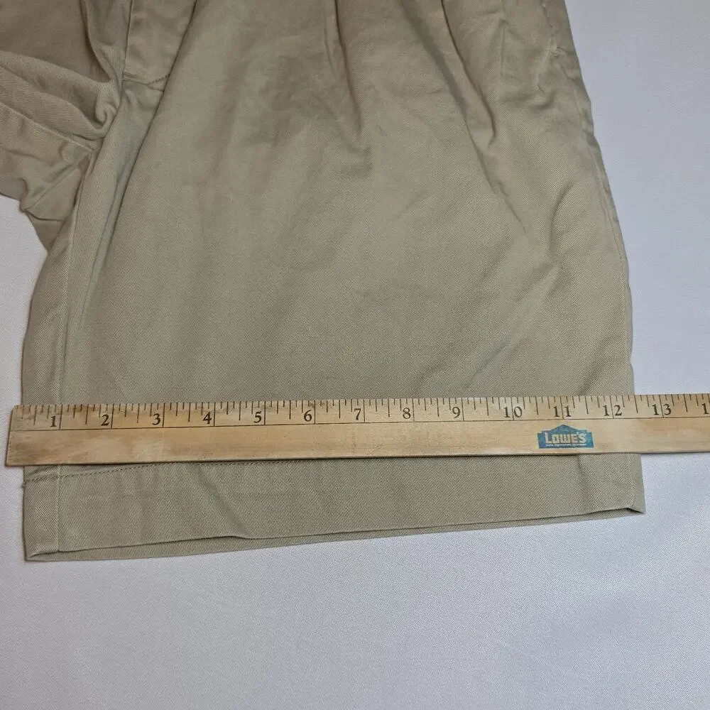 Polo Ralph Lauren Chino Shorts Men's 36 Tan Khaki Beige Classic Fit Pleated 8.5